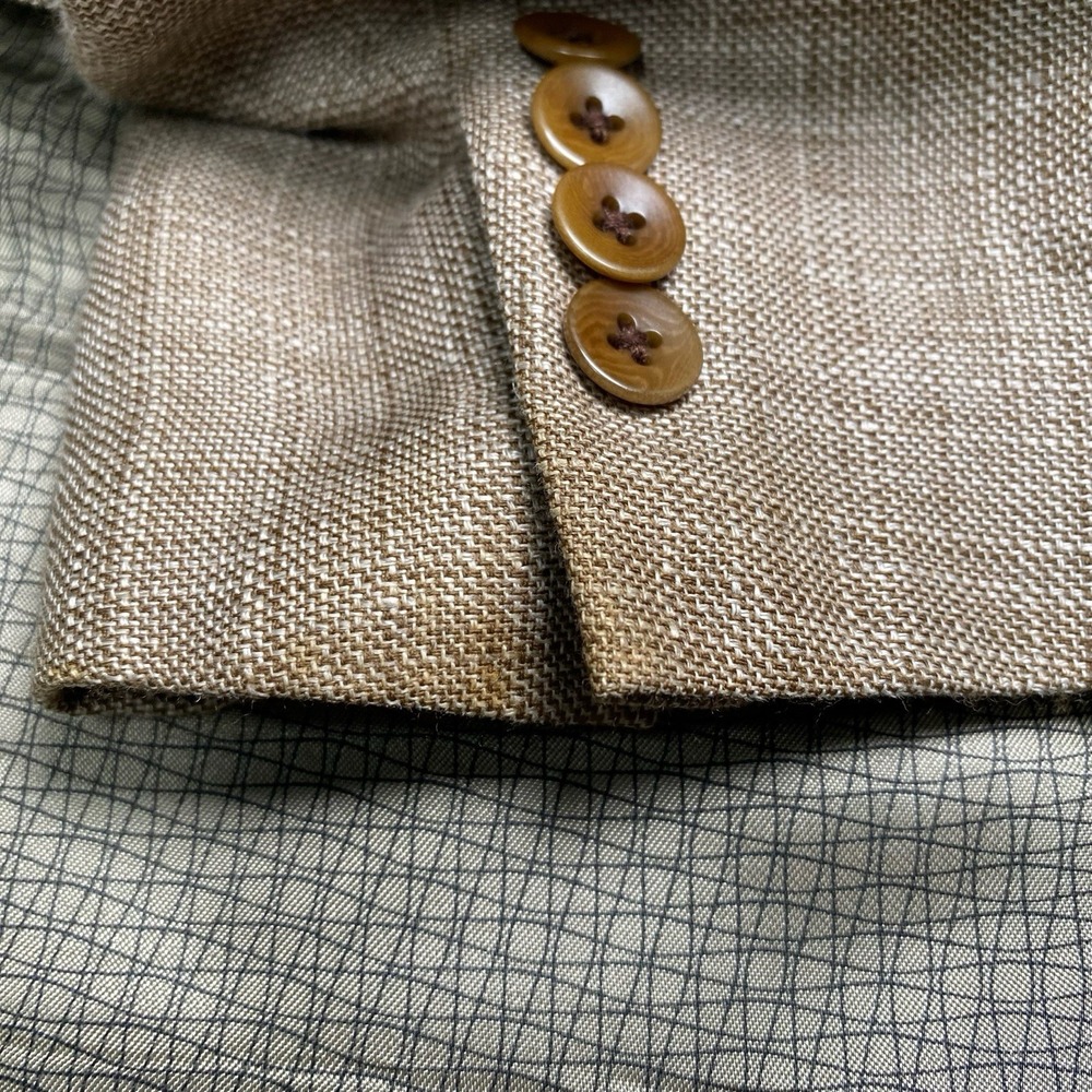 Hugo Boss TheKeys12 Blazer Sport Coat 44L 2B2V Reda Linen Wool Brown - Picture 10 of 10